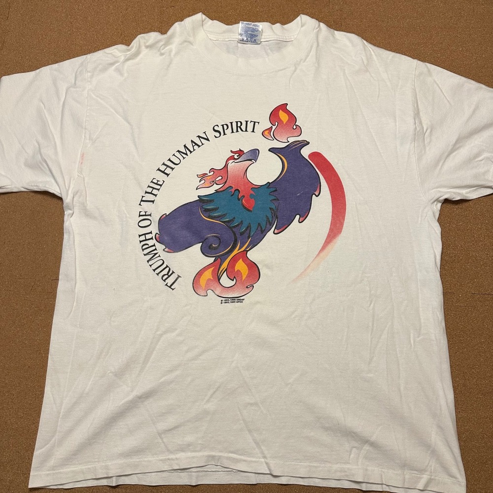 Hanes T-Shirt Mens XL White 1996 Atlanta Olympics Izzy Phoenix Vintage Graphic